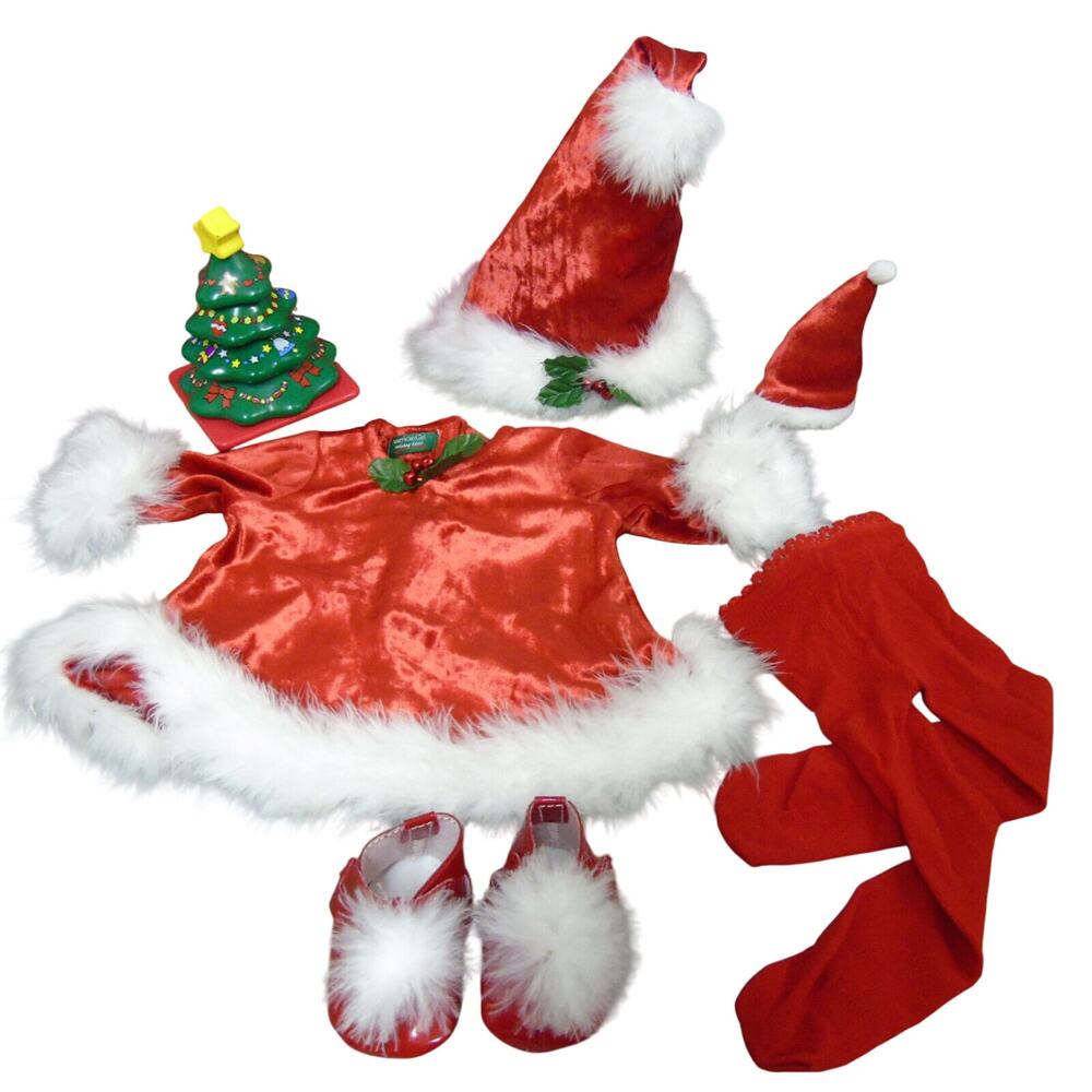 American Girl Santas Helper Bitty Baby Christmas Outfit Stacking Tree Toy Ag Bag